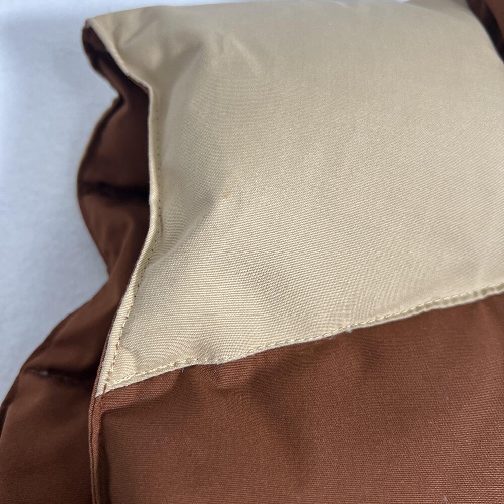 Vintage Sunshine Vest Mens Large Brown Reversible Down Puffer Hiking Outdoor - Picture 12 of 13